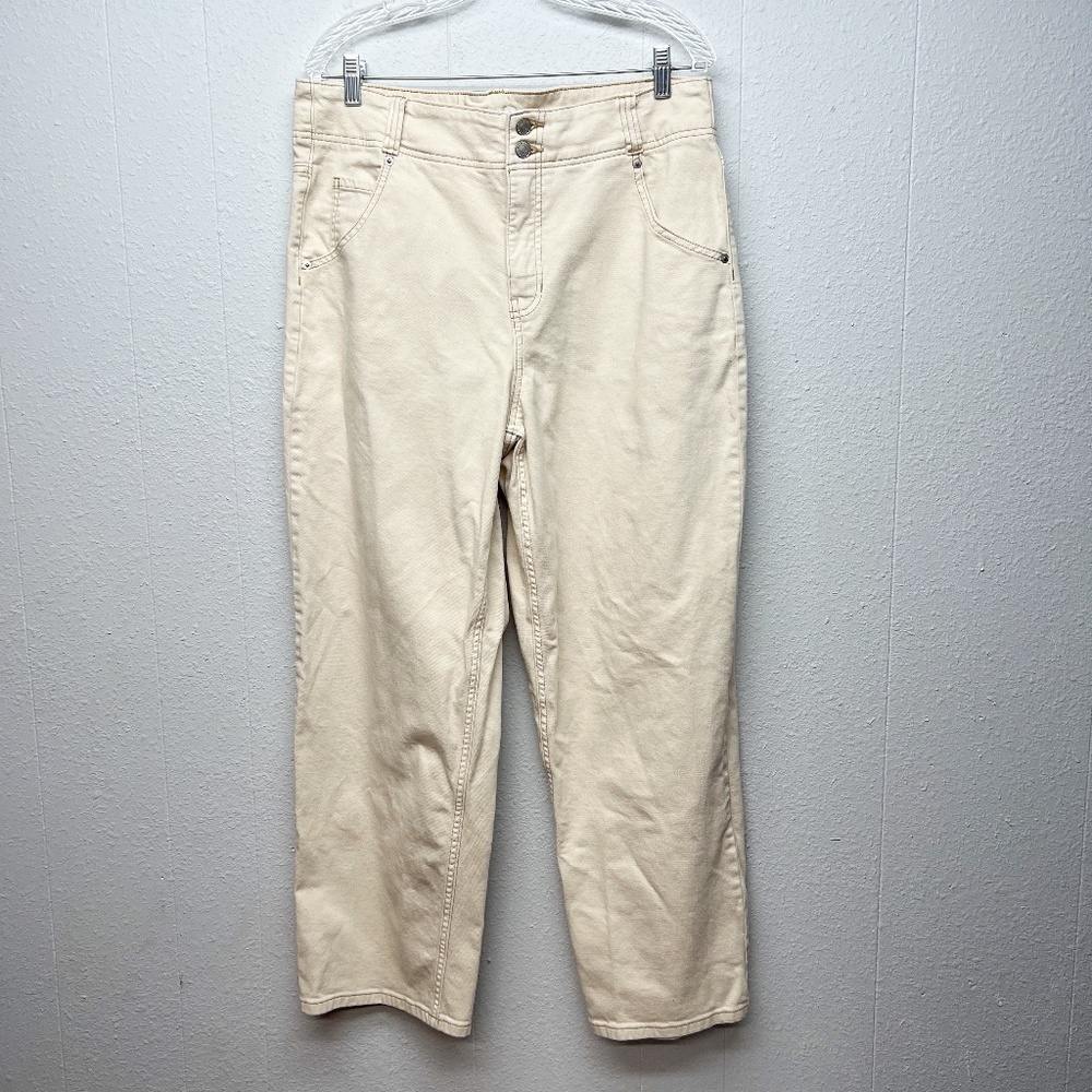 Banana Republic Jeans Womens 14 Ultra High Rise Straight Fit Cream Capsule Y2K